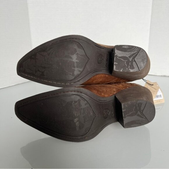 Ariat Brown Western Ankle Booties with Pointed Toe - Picture 10 of 14